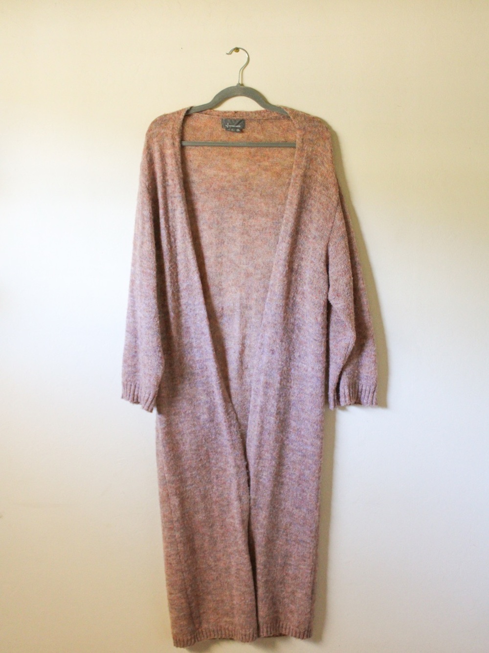 Anthropologie Open-Front Cozy Duster Sweater - Heather Dusty Rose